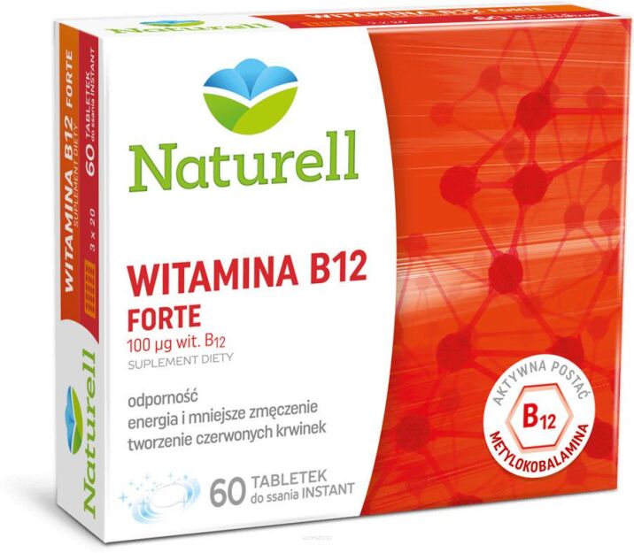 NATURELL Witamina B12 Forte x 60 tabletek do ssania