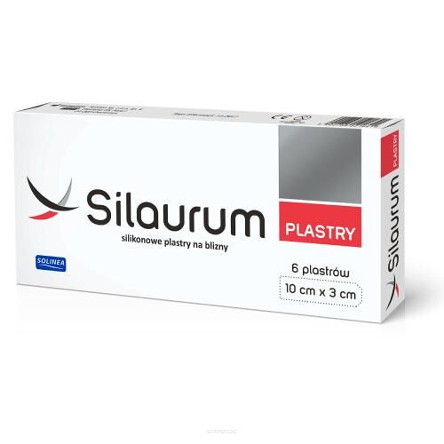 Silaurum silikonowe plastry na blizny, 6 plastrów 10 cm x 3 cm