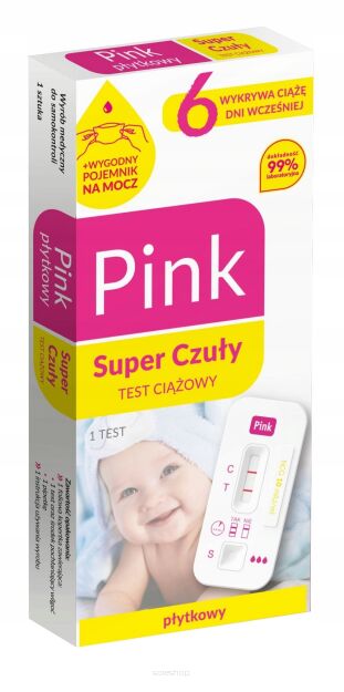 Test ciążowy Pink Super Czuły płytkowy x1 szt