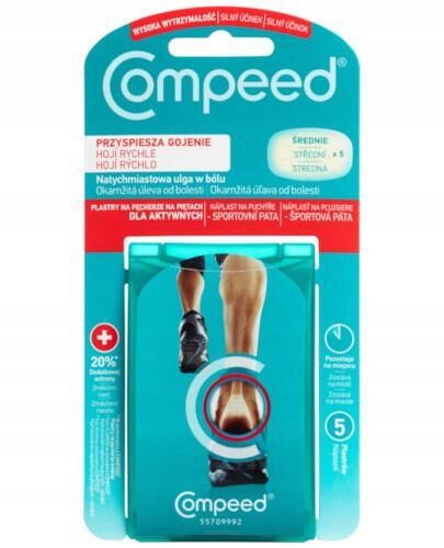 Plastry COMPEED na pęcherze na piętach 5 sztuk - A&D
