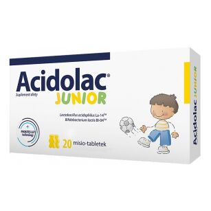 Acidolac Junior biała czekolada 20 tabletek - MEDANA
