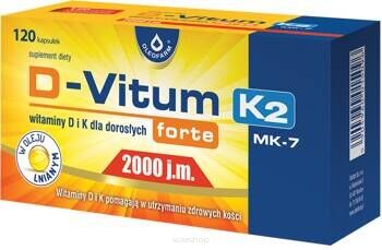 D-Vitum Forte 2000 j.m. + K2  120 kapsułek