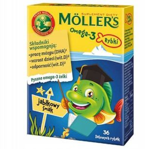 Mollers Omega-3 Rybki smak jabłkowy 36 sztuk
