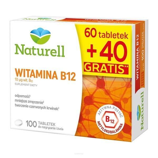 Naturell Witamina B12 tabletek dożucia 100tabl