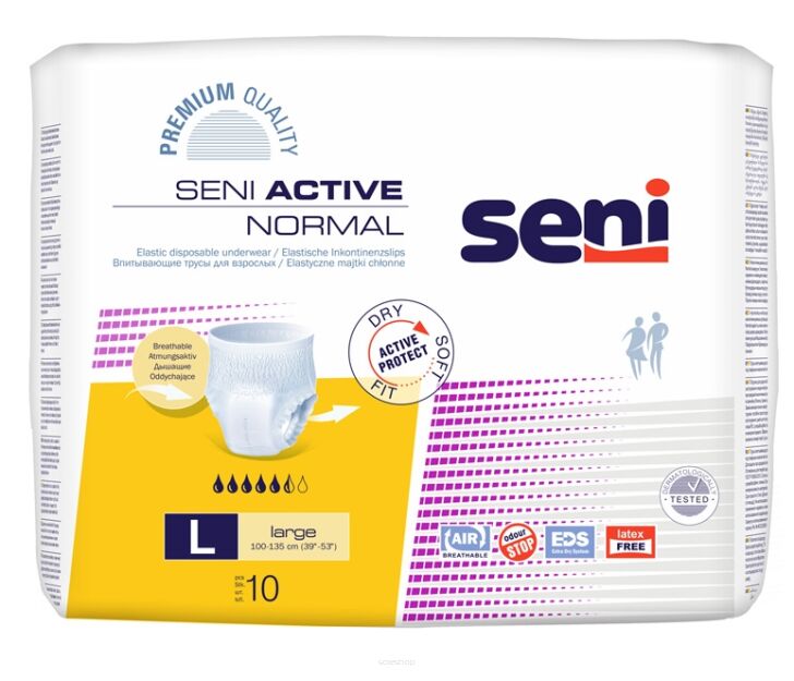 Piel-m. SENI ACTIVE Normal L x 10szt.Żółte