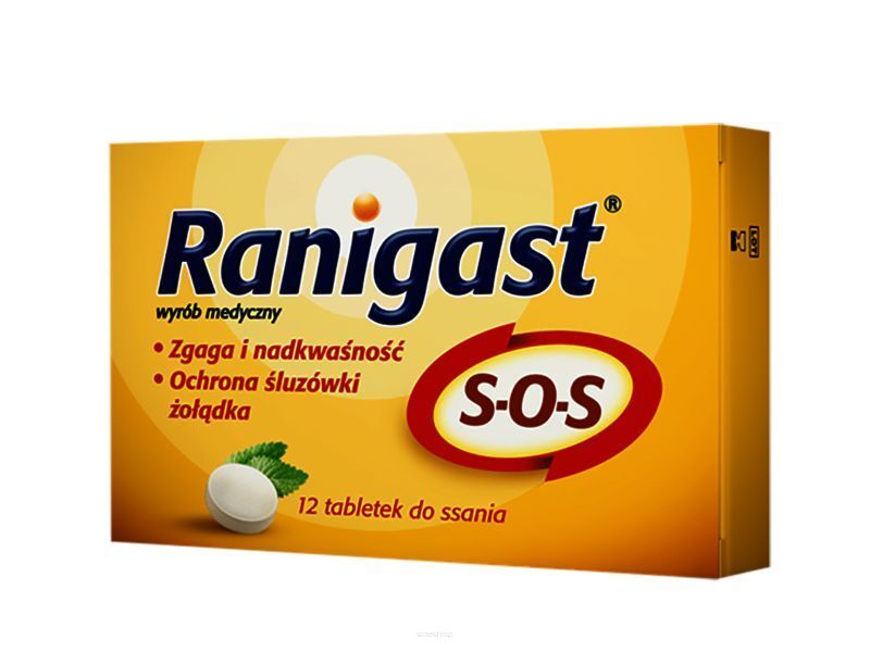 Ranigast SOS x 12 tabletek do ssania  - ZAKŁADY