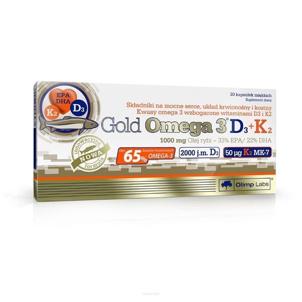 OLIMP Gold Omega 3 D3+K2 x 30 kapsułek