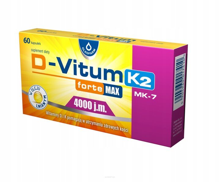 D-Vitum forte Max 4000j.m.+ K2 60 kapsułek - OLEOFARM