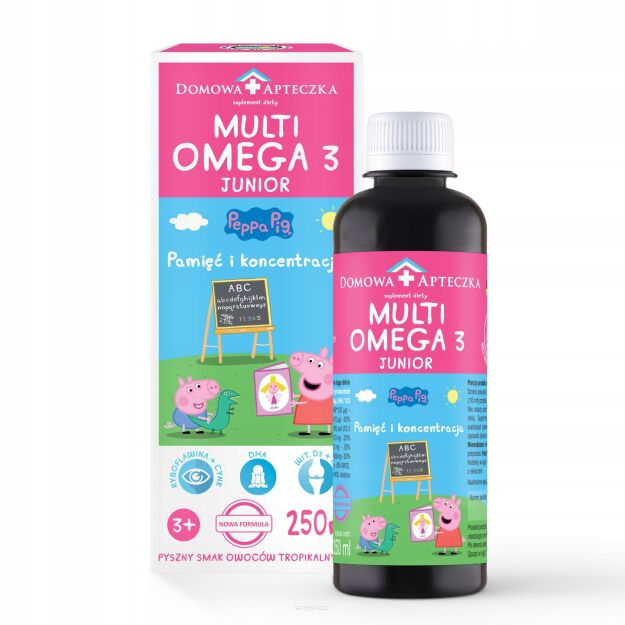 MULTIOMEGA 3 JUNIOR kwasy OMEGA EPA DHA Domowa Apteczka 250 ml