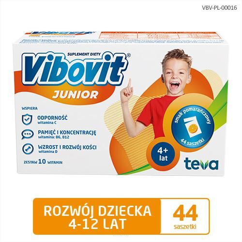 Vibovit Junior o smak pomarańczowy 44 saszetki - TEVA
