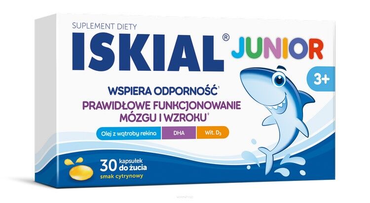 Iskial Junior 3+ do żucia 30 kapsułek - USP