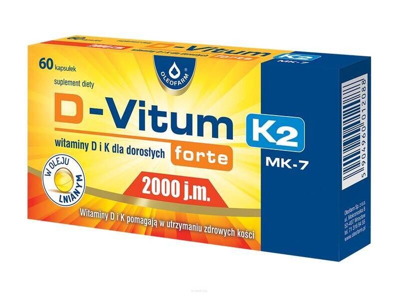 D-Vitum forte 2000j.m.+ K2 x 60 kapsułek