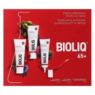 BIOLIQ 65+ Zestaw Krem na dzień, 50ml + Krem na noc, 50ml + krem odbudowujący do skóry oczu, szyi, 30ml