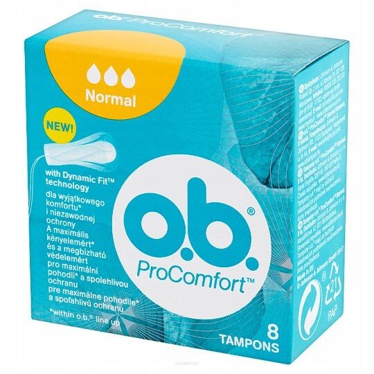 Tampony higieniczne OB ProComfort Normal 8 sztuk - JOHNSON