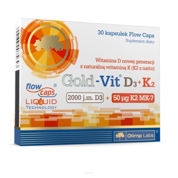 Olimp Gold-Vit D3 2000 j.m.+K2 kapsułek 30kap