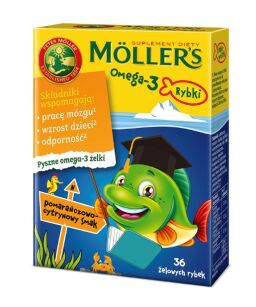 Mollers Omega-3 Rybki Pomarań-cytr. x 36 - ORKLA